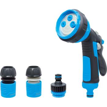 Sada zavlažovacia AQUACRAFT&reg; 770531, záhradná, na hadicu, pištoľ X4 vzory, STOP spojka 1/2, adaptér
