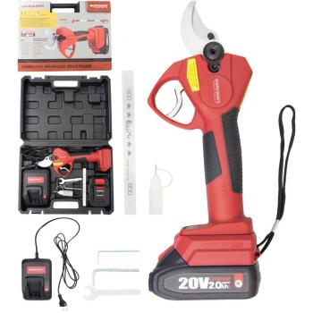 Nožnice Worcraft CSC-S20LiBP, 20V Li-Ion, záhradné, akumulátorové, na konáre, cut.30 mm, SET v kufri