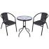 Set balkónový ALESIA, čierny/antracit, stôl 70x60 cm, 2x stolička 52x55x73 cm, oceľ