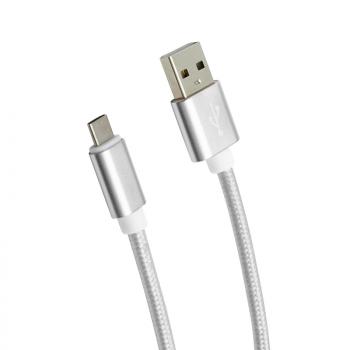 Strieborný USB - Type-C (2A) kábel