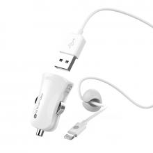 Lightning biela Sturdo autonabíjačka (MFI) 2v1