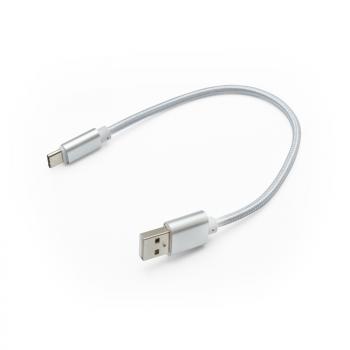 Strieborný Type-C 2A 20cm kábel (E)