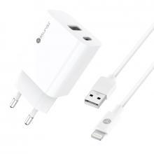 Biela Sturdo 3A PD 20W+USB QC3.0 MFi kábel sieť.