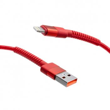 mobilNET pletený kábel USB na Lightning 1M 3A, červený