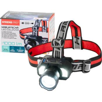 Čelovka Strend Pro Headlight XL121807, LED, 1000 lm, ZOOM, 1800 mAh, USB nabíjanie