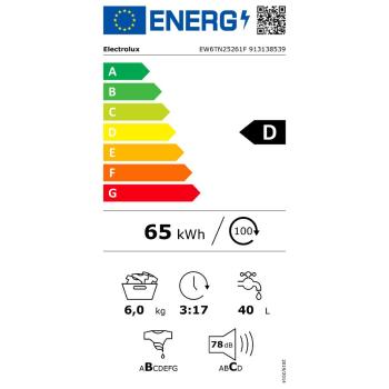 EW6TN25261F práčka vrchom pl. ELECTROLUX