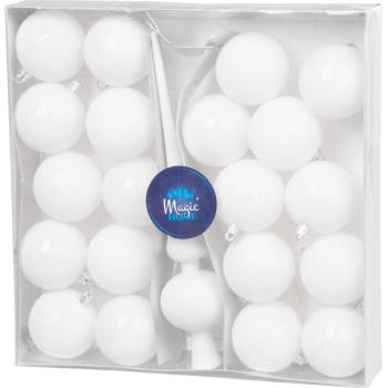 Gule MagicHome Vianoce, sada, 21 ks, 6 cm, biele, špic, na vianočný stromček
