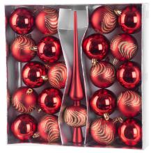 Gule MagicHome Vianoce, sada, 21 ks, 6 cm, červené, špic, na vianočný stromček