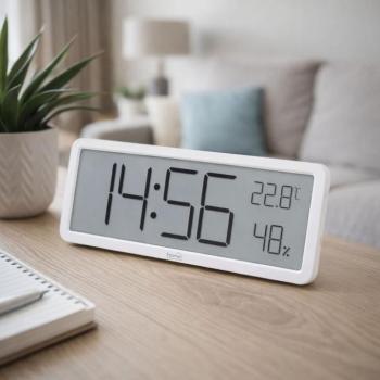 HOME HC18 budík s vlhko- a teplomerom, s prémiovým LCD displejom