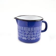 Hrnček 12cm/1L s výlevkou smalt, dekor Čičmany