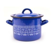 Hrniec smalt + pokr. 21cm/6 L dekor Čičmany  KLC