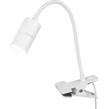 Lampa Strend Pro, stolná, s klipsou na uchytenie, Alu, biela, USB, 41 cm