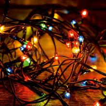 LED svetelný reťazec, 200 farebných LED, 8pr., na vonkajšie použitie LED 208C/M