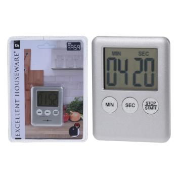 Minútky kuchynské digitálne 70x55x10mm, strieborné