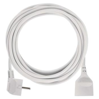 Predlžovací kábel 5 m / 1 zásuvka / biely / PVC / 1 mm2