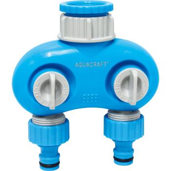 Rozbočovač AQUACRAFT&reg; 550259, Premium, 2-way, Dual, záhradný, na hadicu ( Náhrada 256613 )