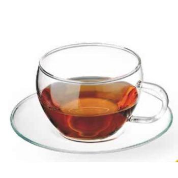 Šálka EVA s podšálkou 250ml sklo, sada 4ks