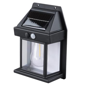 Solight LED solárna lampáš nástenná, teplá biela, 12x17cm, čierna