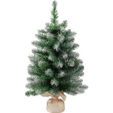 Stromček MagicHome Vianoce Belo, jedľa v jute, zasnežené konce, extra hustý, 60 cm