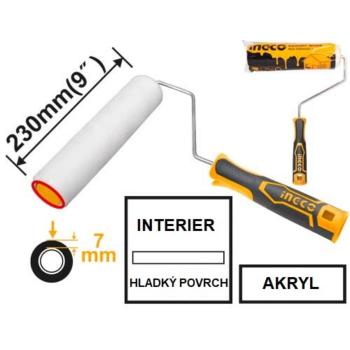 Valček maliarsky 230mm s rúčkou INGCO na hladký povrch